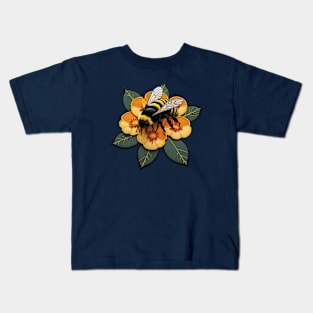 3D Bee Embroidered Patch Kids T-Shirt